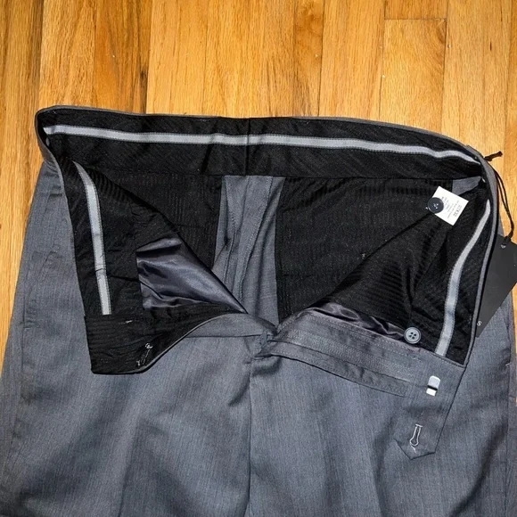 NWT - JB Britches Wool Blend Dress Pants Mens Grey Straight Slacks - Picture 10 of 16